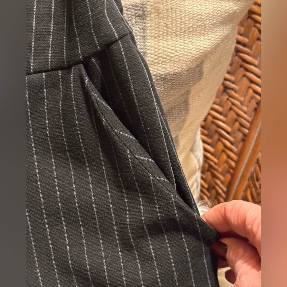 Anthropologie Maeve Dark Navy-Gray Pinstripe Jumpsuit - Picture 10 of 15